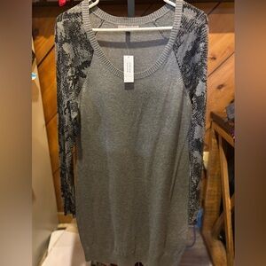 Banana Republic Gray and Black Knit Dress